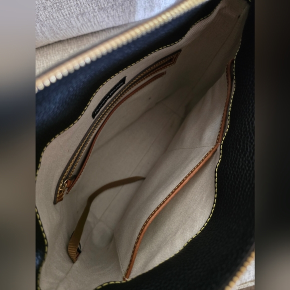 Dooney & Bourke Black and Brown Pebble Satchel Hobo Large Sac Shoulder Bag New - Picture 15 of 16